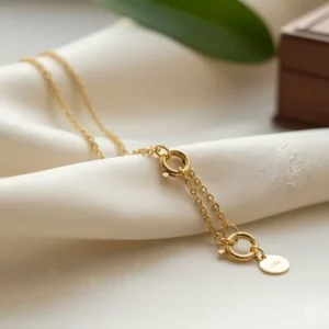 High-security clasp detail on the quality chain of the 24k gold cross necklace.