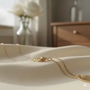 Secure lobster clasp and durable cable chain on the 14k gold heart necklace.