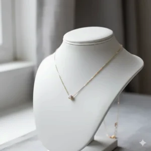 Simple and modern 14k gold wedding necklace for a minimalist bride.