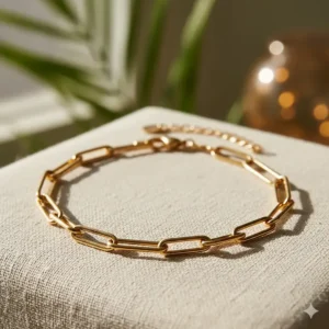 Trendy gold paperclip link choker necklace priced under $30 for a modern look.