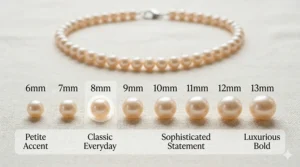 Illustration showing different lengths of freshwater pearl necklaces from choker to opera.
