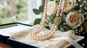 Comparison of 6mm and 8mm pearls on a double strand necklace for scale reference.